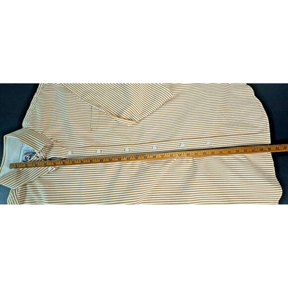 Cinch striped long sleeve button down shirt Mens Large gold & white - Picture 7 of 9